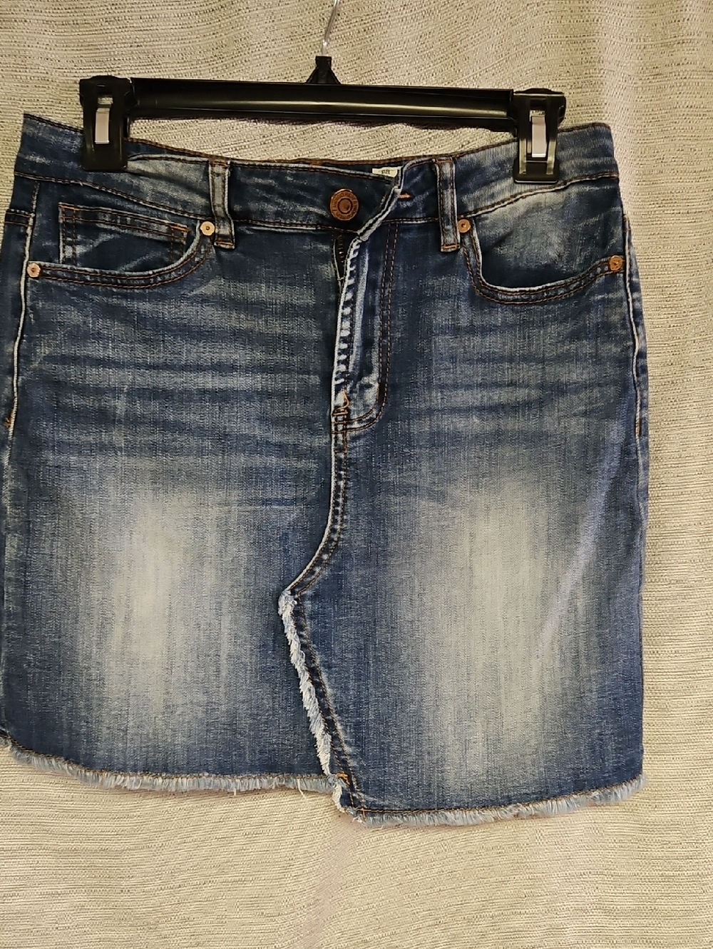 Indigo Rein Distressed Blue Denim Mini Skirt